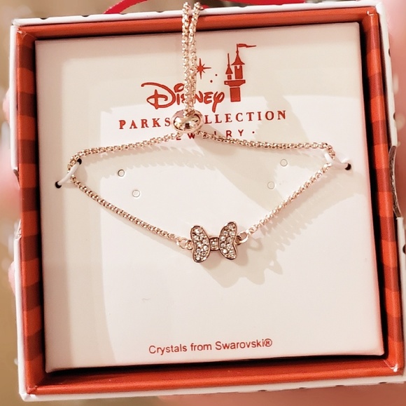 DISNEY PARKS SWAROVSKI CRYSTAL BOW BRACELET - Picture 2 of 5